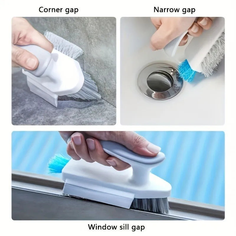 Multi-Surface Deep Gap Cleaning Brush - Flexible Scrubber for Bathroom Tiles, Grout, Corners & Toilets with Ergonomic Handle