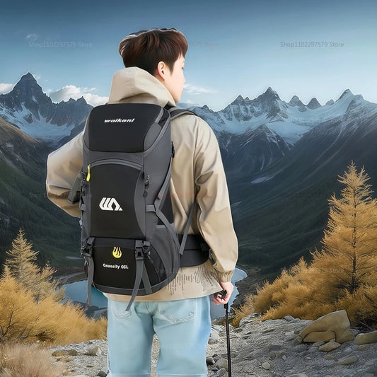 Outdoor Sports Hiking Backpack Camping Bag 50L Oxford Canvas Dual Shoulder Travel Large Capacity Multi-Functional Backpack