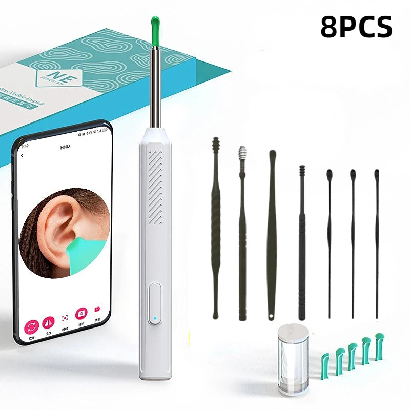 Wireless Visual Ear Wax Removal Smart Visual Ear Cleaner With Camera Endoscope 1296P Luminous Otoscope Ear Cleaning Tool