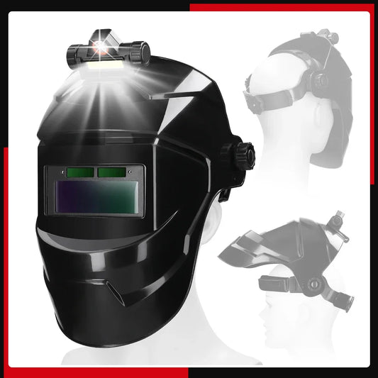 Automatic Dimming Welding Facemask Large View True Color Auto Darkening Welding Facemask 130℃ High Temperature Resistant