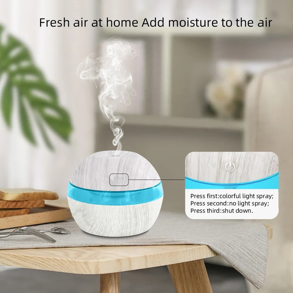 3 in 1 Ultrasonic Humidifier & Aromatherapy Diffuser with Night Light, 300ml, Touch Control, Air Purifier for Home & Office