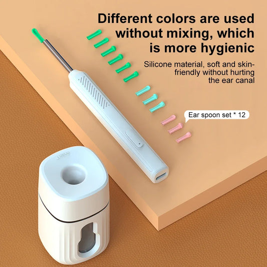 Wireless Visual Ear Wax Removal Smart Visual Ear Cleaner With Camera Endoscope 1296P Luminous Otoscope Ear Cleaning Tool