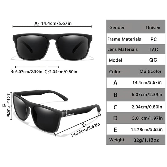 LOISRUBY Brand Polarized UV400 Sunglasses Men Driving Bike Motorcycle Classic Square Frame Cycling Fishing Eyewear Festival gift