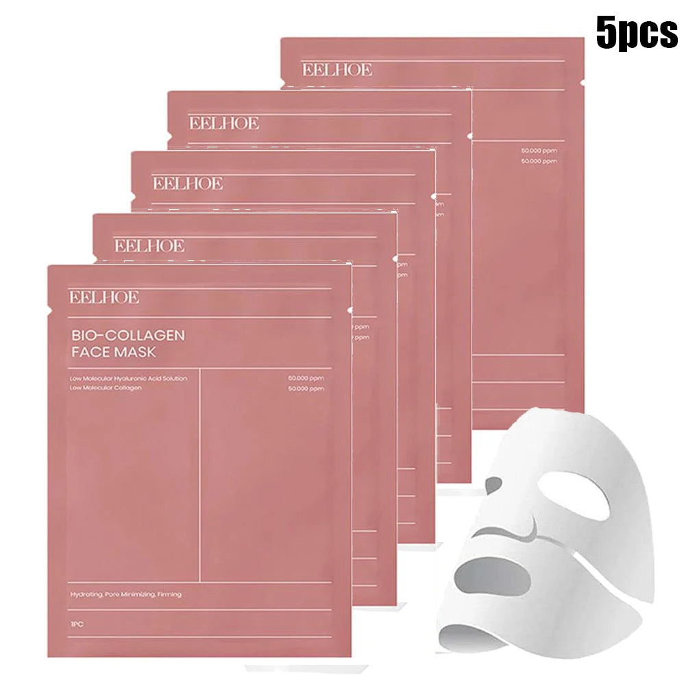 1/5/10 PCs Bio Collagen Face Mask for Deep Hydration,Overnight Pore Minimizing,Moisturizing ,Refreshing Facial Skin Care