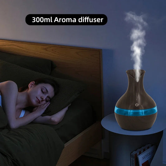 300ml Aromatherapy Humidifier Whisper Quiet Cool Mist Diffuser for Home, Office USB Powered, Essential Oil Compatible, Stylish