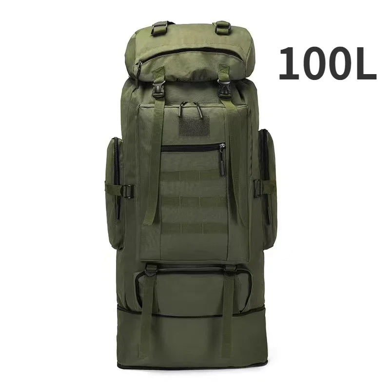 80L/100L Mountaineering Bag Climb Bag Tactical Backpacks Large Backpack Outdoors Hiking Camping Travel Bags