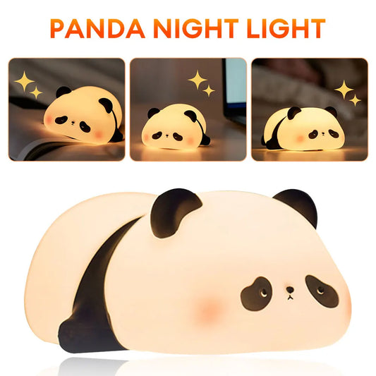 LED Night Lights Cute Sheep Panda Rabbit Silicone Lamp