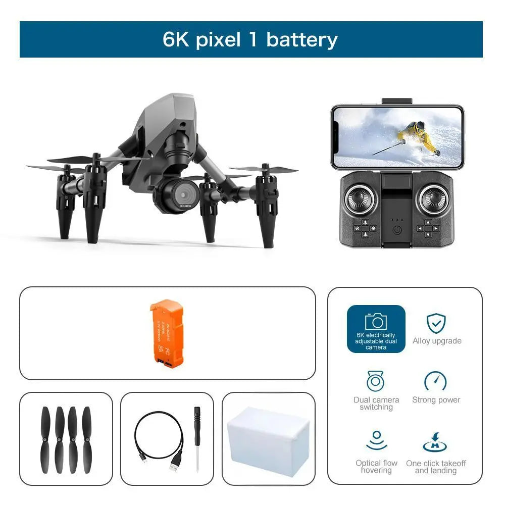 XD1 8K HD dual camera aerial camera, alloy anti-drop mini drone 2.4GWiFi drone foldable four-axis aerial camera