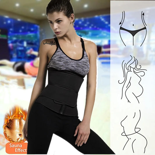 Shapewear for Women Waist Trainer Slimming Body Shaper Fitness Belt Weight Loss Fat Burning Sport Girdle Sweat Trimmer Workout Cincher Shapewear