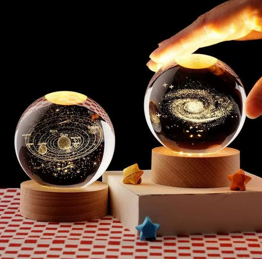 3D Solar System Crystal Ball LED Night Light