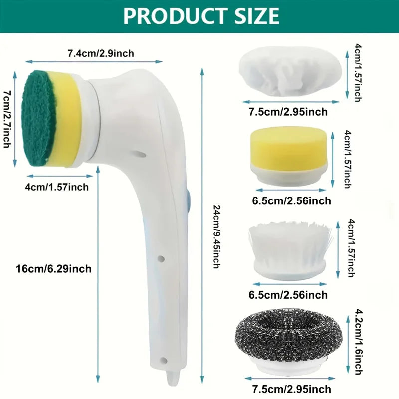 Electric Power Scrubber Kit - Rechargeable Cleaning Brush