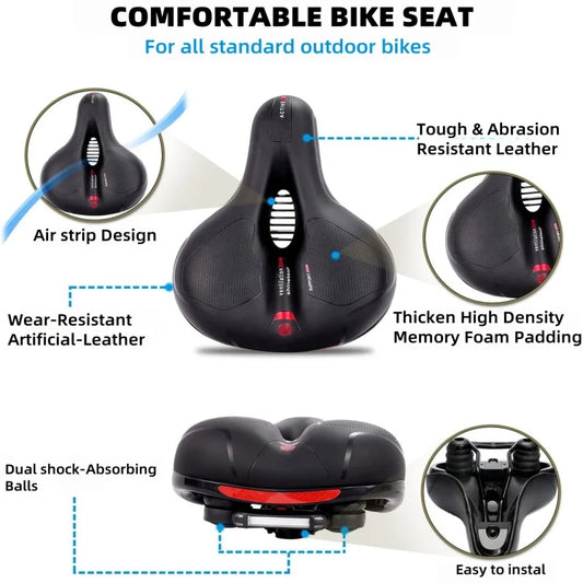 Universal Bicycle Seat for Mountain Bikes Thick Soft Breathable Shock Absorbing Ball Style Cycling Saddle for Outdoor Riding