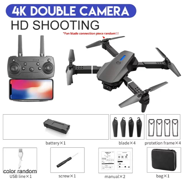 Drone E88Pro 4K 1080P Wide Angle HD Camera