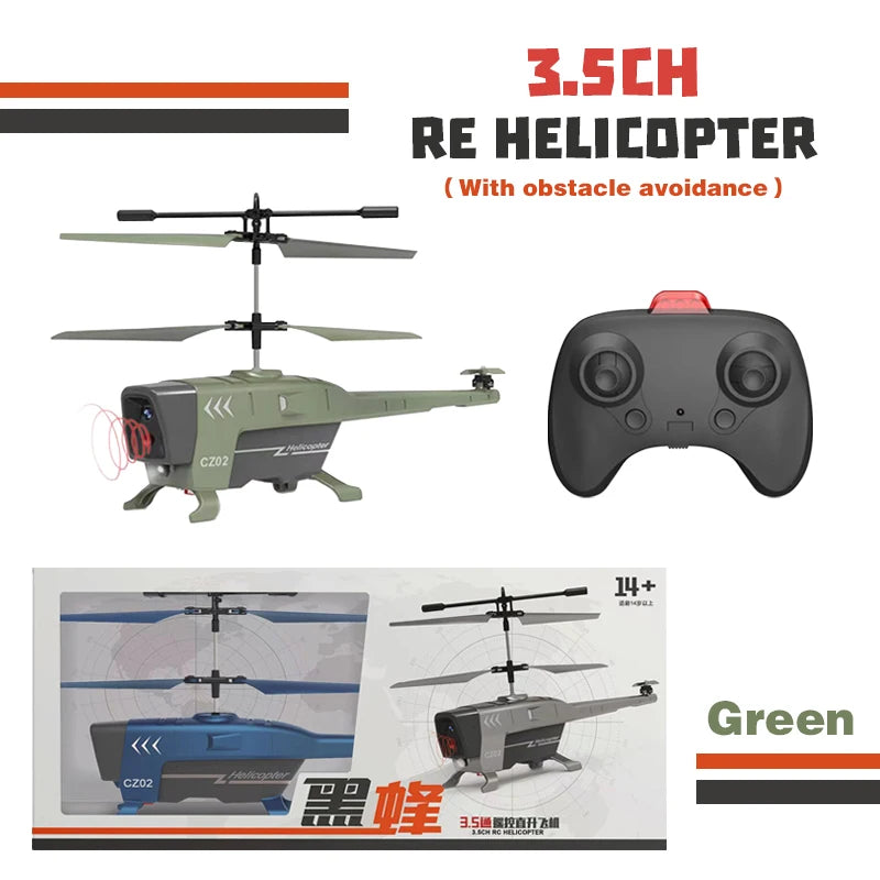 2.4G Rc Helicopters 3.5CH Remote Control Airplane with Lights Obstacle Avoidance Drone Radio Controlled Plane Toys for Boy Gift
