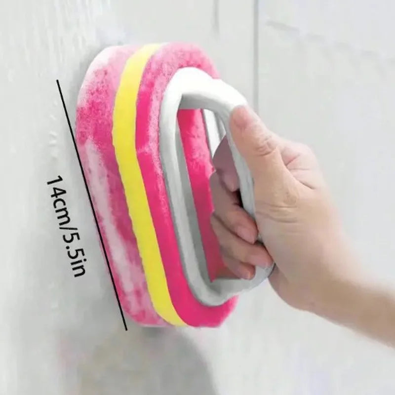 Dual-Layer Scrub Brush 2-Pack - Long Handle Pot Scrubber & Bathtub Cleaner