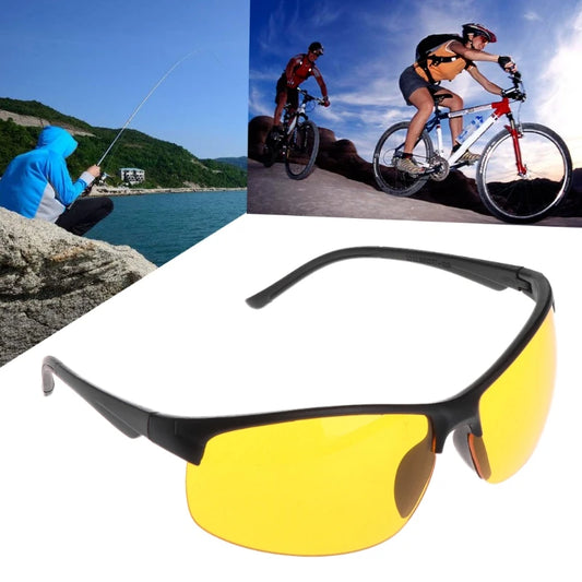 Night Vision Glasses Man Fishing Cycling Outdoor Sunglasses Yellow Lens Protection Unisex UV400 Fishing Eyewear