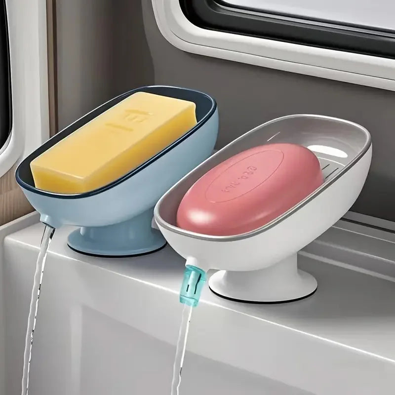 Suction Cup Soap Dish Drainable, Rust-Proof, for Bathroom, Kitchen Sink, Shower