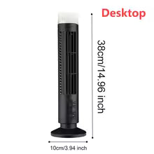 Bladeless Tower Fan Portable USB Desk Fan Lighted