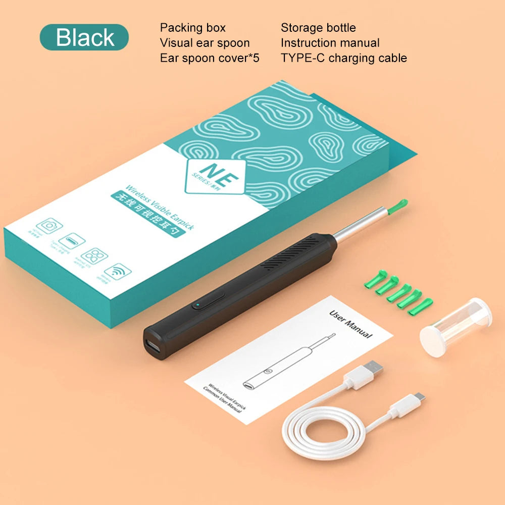 Wireless Visual Ear Wax Removal Smart Visual Ear Cleaner With Camera Endoscope 1296P Luminous Otoscope Ear Cleaning Tool