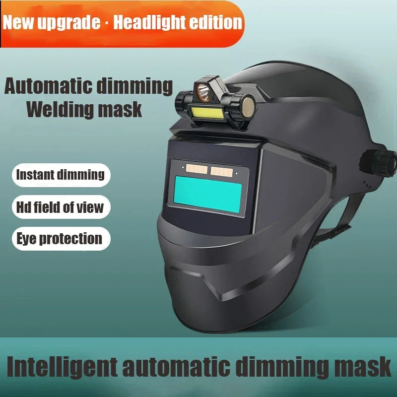 True Color Welding Helmet Automatic Dimming Welding Mask Large View Auto Darkening Facemask for Arc Welder Grinding Cutting Tool