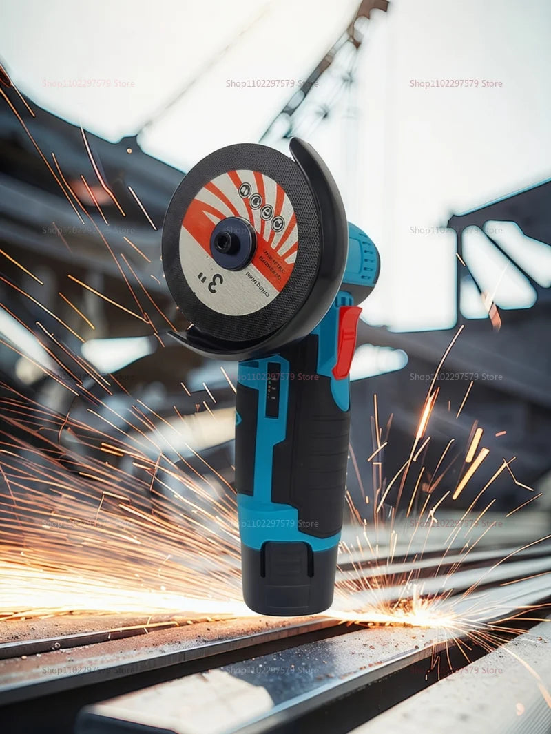 12V Cordless Electric Angle Grinder Compact 19500rpm LithiumBattery Mini Polishing Grinding Diamond Cut Tool for DIY and HomeUse