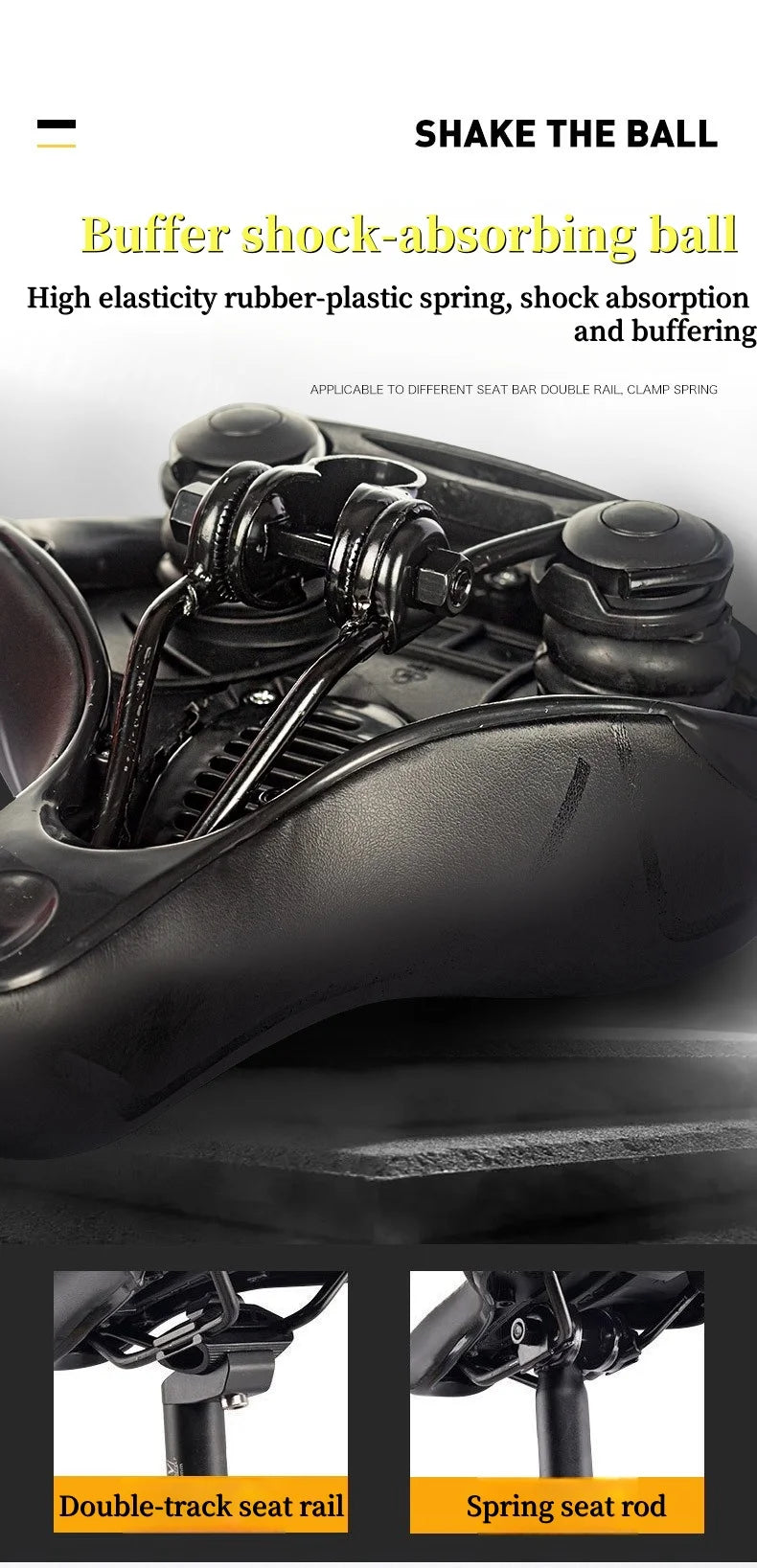 Universal Bicycle Seat for Mountain Bikes Thick Soft Breathable Shock Absorbing Ball Style Cycling Saddle for  Outdoor Riding