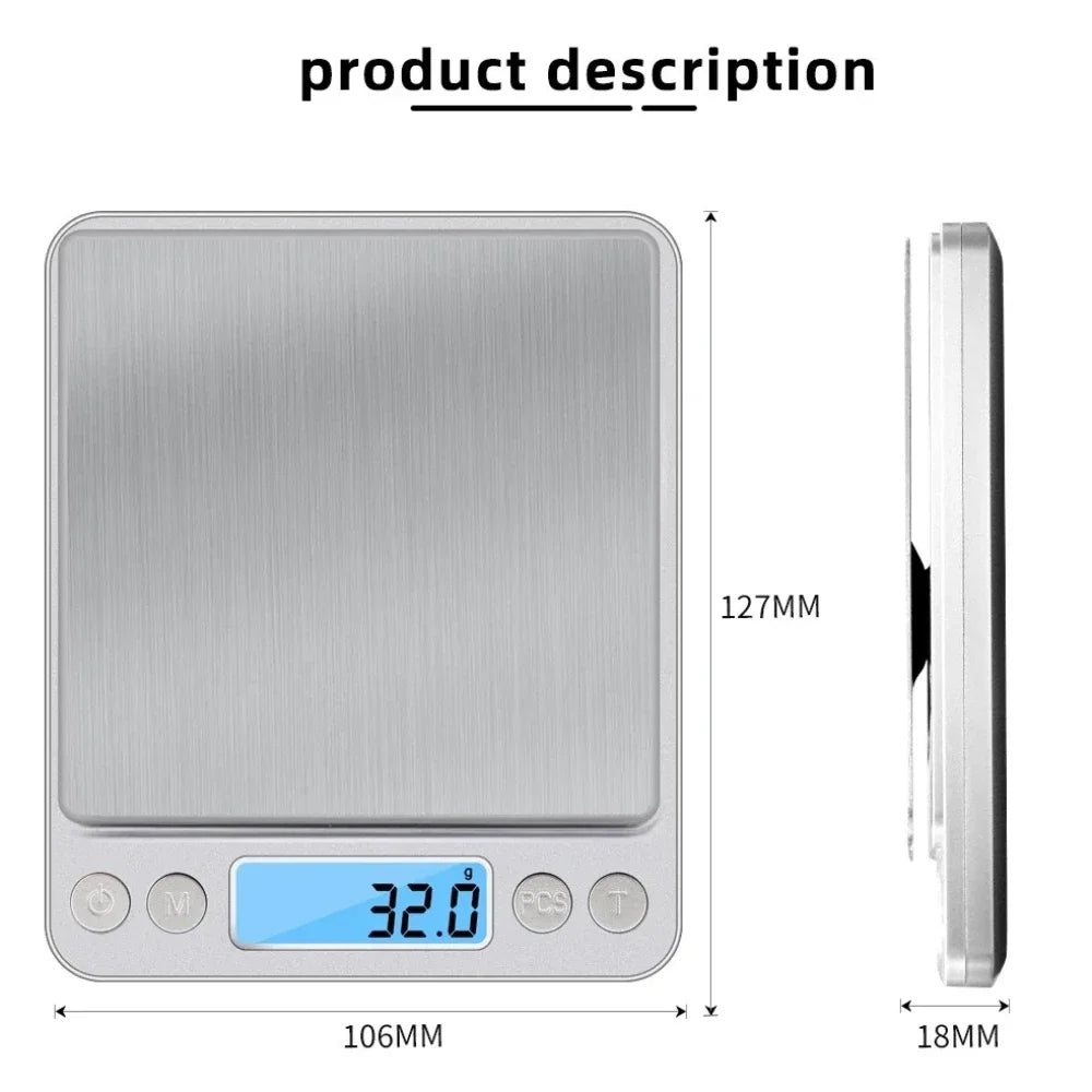 New multi specification digital kitchen scale precision scale for food and jewelry postal scale, LCD electronic measurement