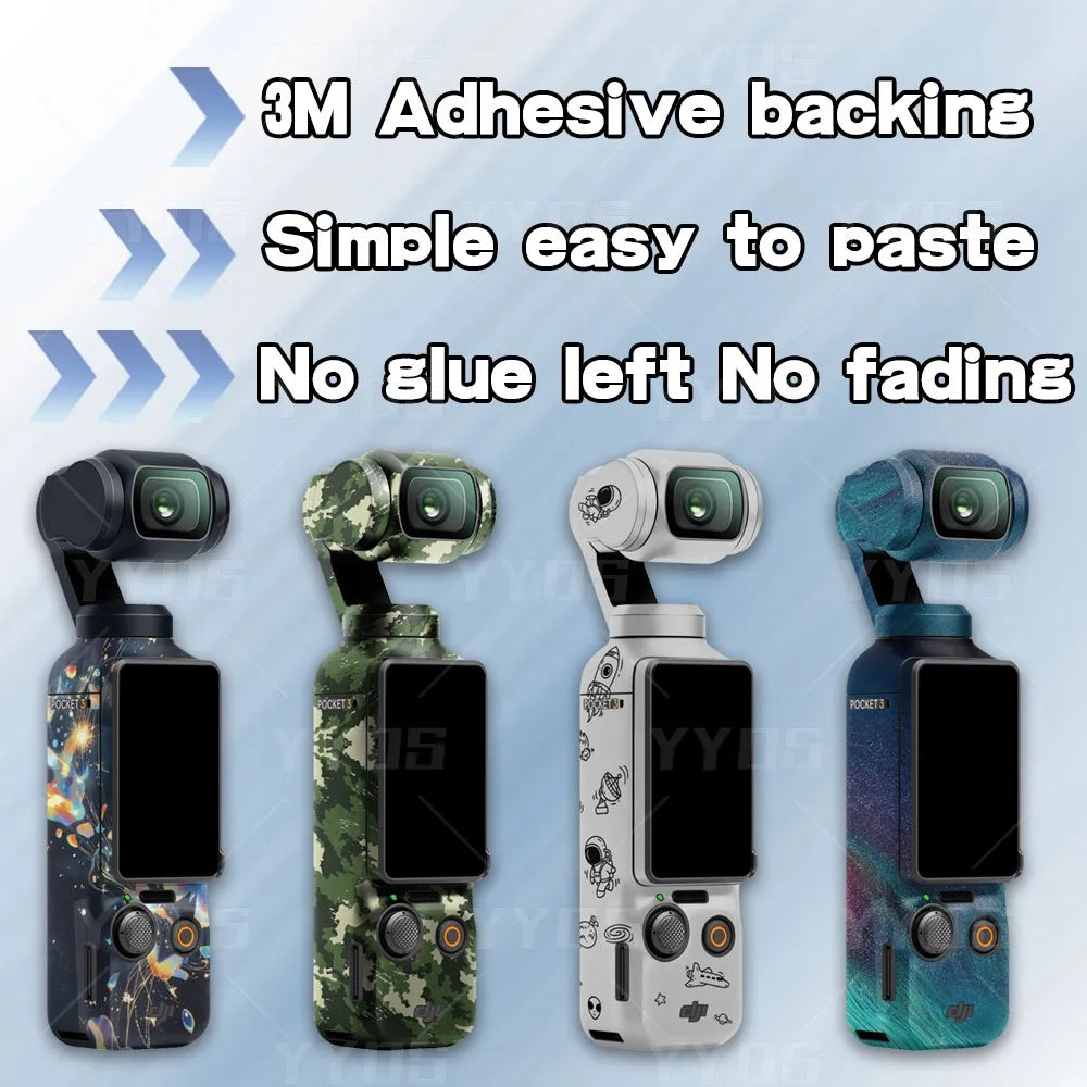 For DJI Osmo Pocket 3 Full Inclusive PVC Sticker Anti-Scratch Sports Camera Protective Colorful Decal Set Refit Accessories