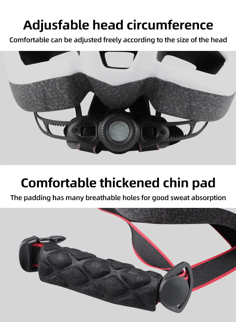 X-TIGER Cycling Helmet Man Women LED Light Helmet Road Mountain Bike Helmet Bicycle Helmet Rechargeable Brim Design Helmet