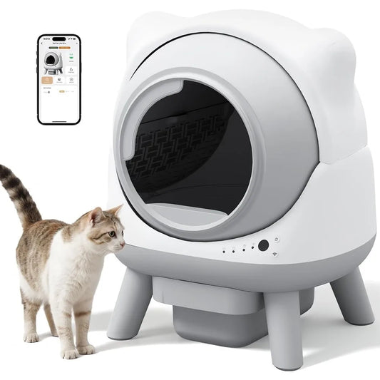 Automatic Self-Cleaning Cat Litter Box – App Controlled, Extra Large Capacity for Multi-Cat Households, Includes Litter