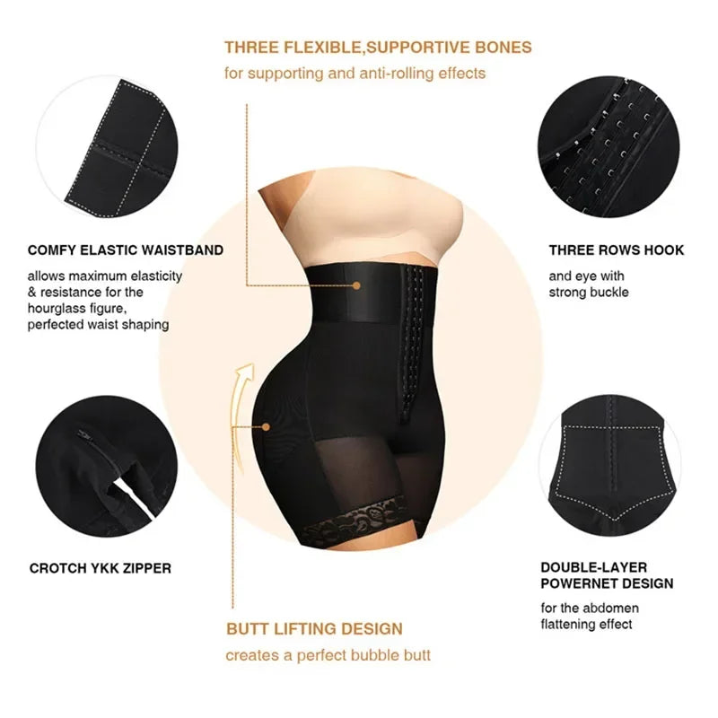 Shapewear for women's Fajas Colombians Girdles BBL Shorts Waist Trainer Tummy Control Panties Shapewear Body Shaper Butt Lifter Thigh Slimmer