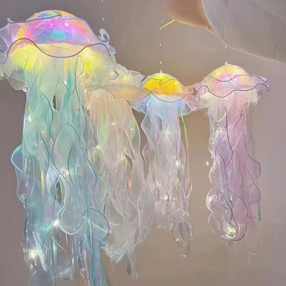 1-6PCS Jellyfish Night Light Lamp Hanging Pendant LED Light Jellyfish Lamp Atmosphere Decorative Lantern Home Room Decoration