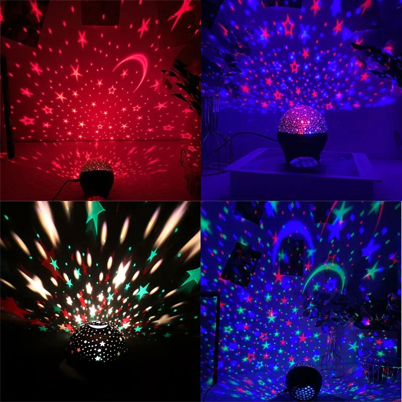 Star Projector Night Lights for Kids Starry Sky Moon Effect Atmosphere Light 360° Rotation