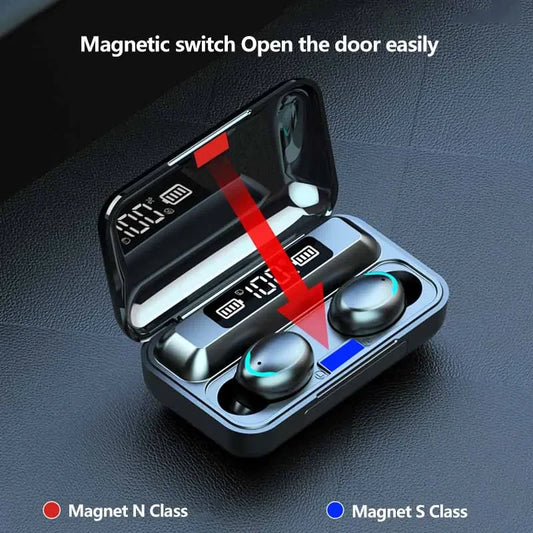 F9 Wireless Bluetooth Headphones Tws Game Earbuds Earphones Digital Display Heaset Large Capacity Charging Case