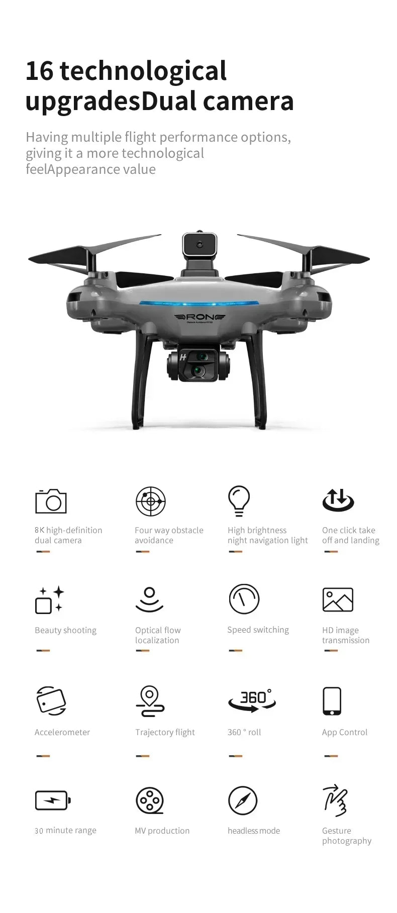 Lenovo Ky102 Drone 8k Hd Aerial Photography Dual Camera Brushless Quadcopter Obstacle Avoidance Optical Flow Aerial Rc Drone