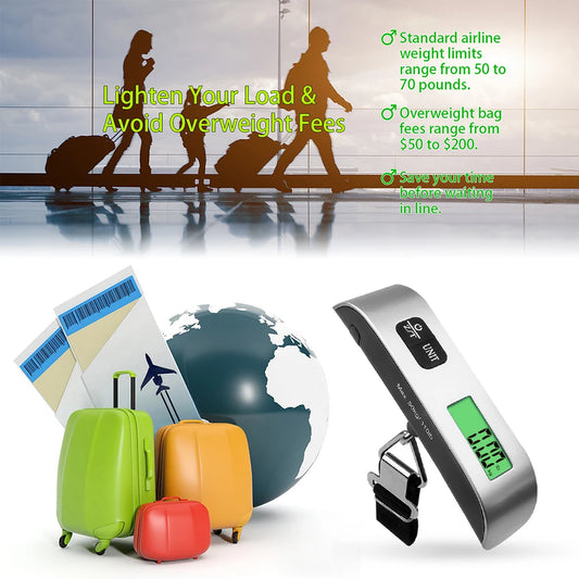 Lcd Digital Scale 50Kgx10G Electronic Luggage Hanging Weight Scale Portabal Handheld Travel Suitcase Baggage Weight Scale