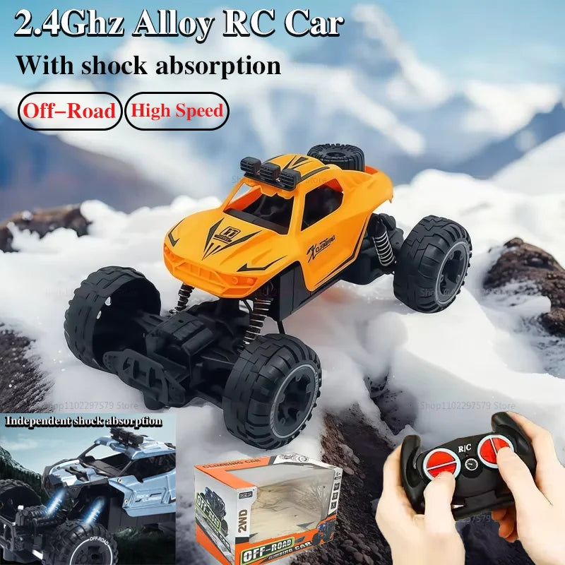 2025 New 2.4G Alloy Electric RC Car Off Road High Speed Racing Vehicle Truck Rechargeable RC Car Toy for Boy Kids Birthday Gifts