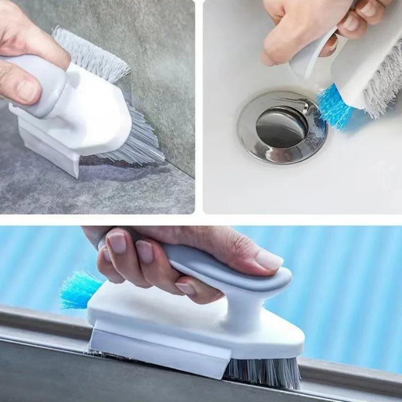 Multi-Surface Deep Gap Cleaning Brush - Flexible Scrubber for Bathroom Tiles, Grout, Corners & Toilets with Ergonomic Handle