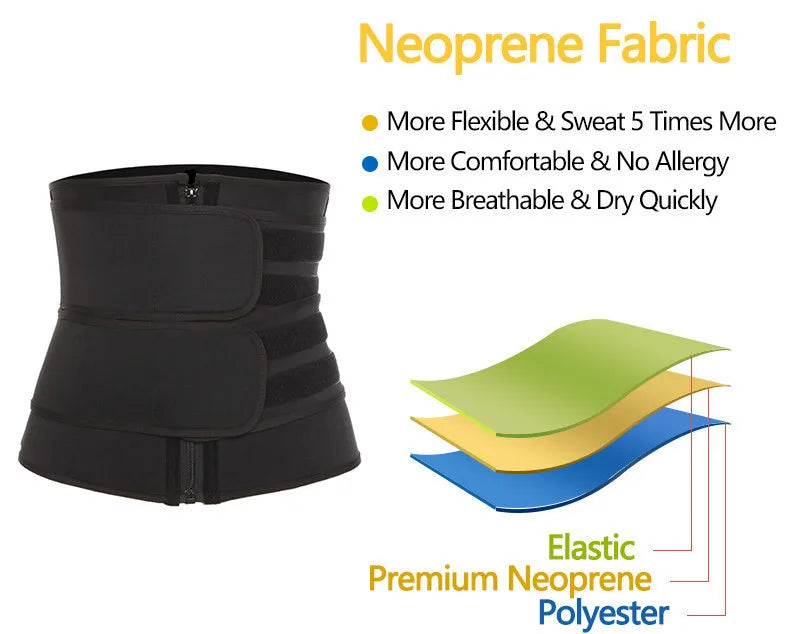 Shapewear for Women Waist Trainer Slimming Body Shaper Fitness Belt Weight Loss Fat Burning Sport Girdle Sweat Trimmer Workout Cincher Shapewear