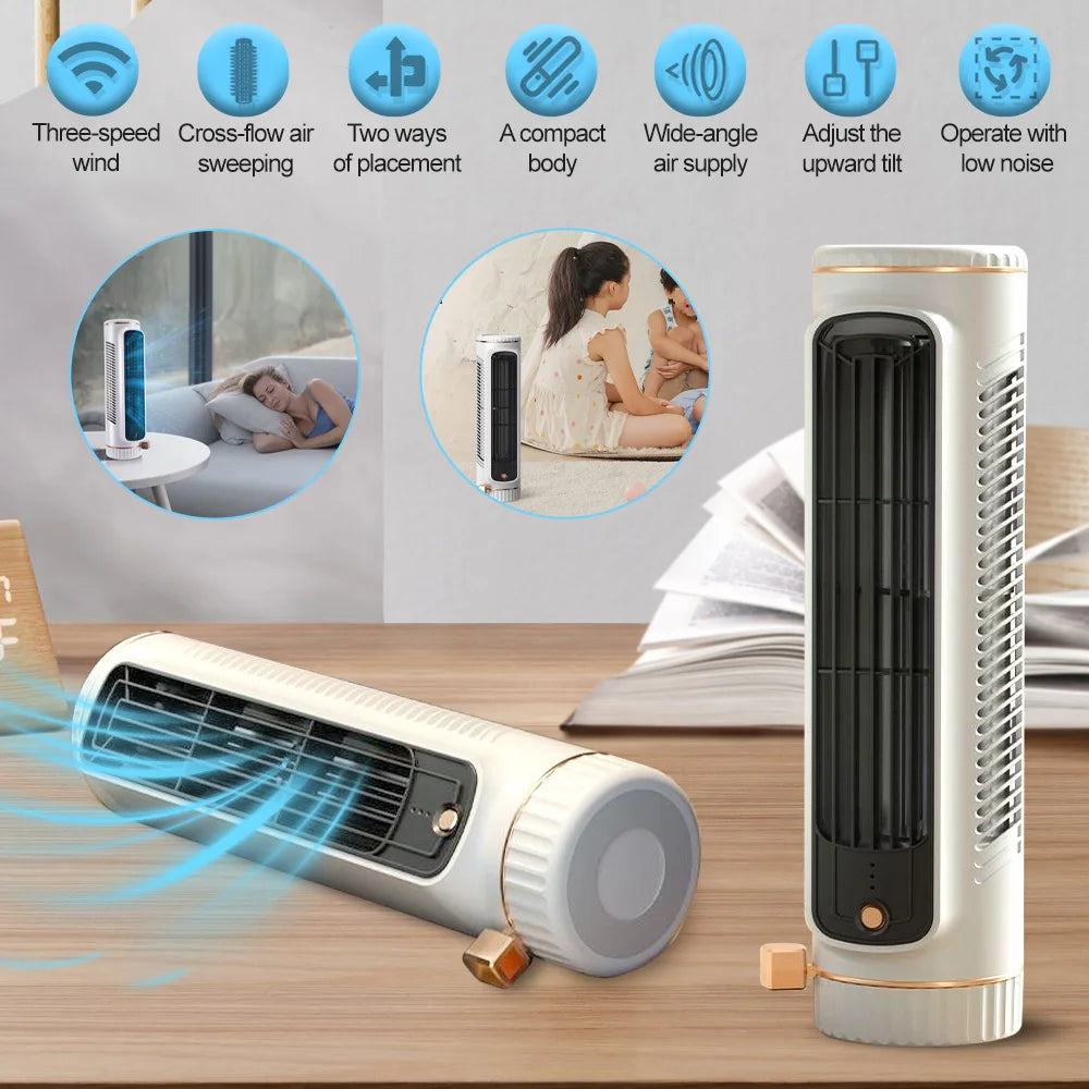 portable Desktop Tower Fans Circulation Air Conditioner 20dB Quiet Floor Fan
