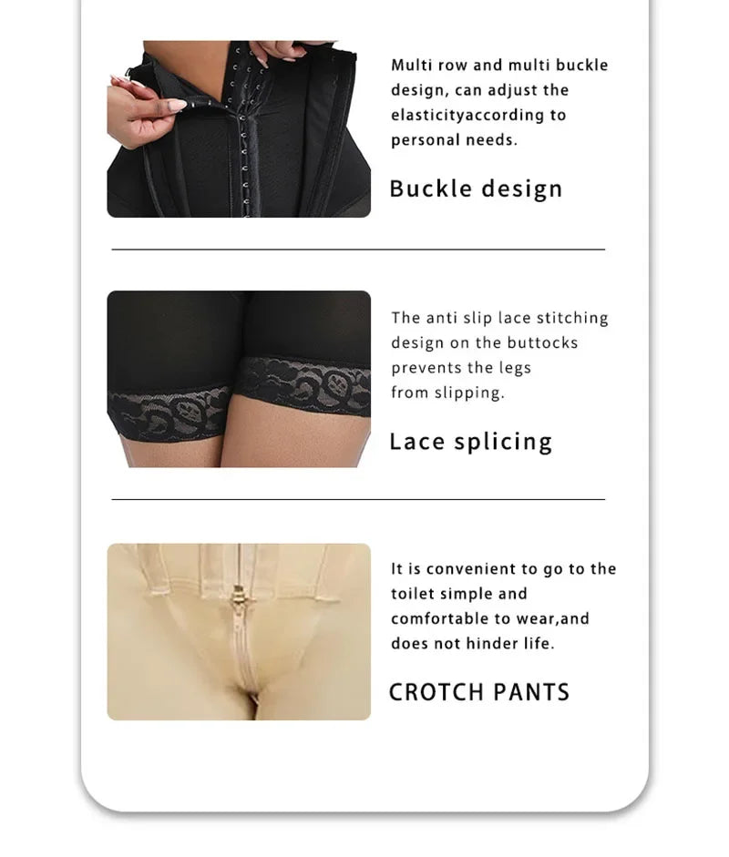 Shapewear for women's Fajas Colombians Girdles BBL Shorts Corset Slimming Waist Trainer High Compression Body Shaper Control Panties Lifter Shapewear