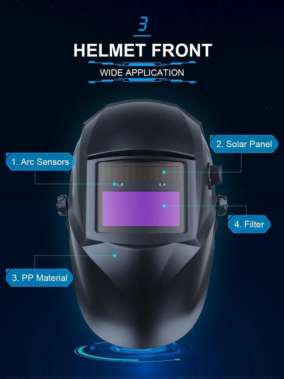 DIN4/9-13 1/25000s Mma Welder Protect Mask Helmet Welding Mask Mascara Soldar Battery Grinding Welding Helmet Solar Cell Cap