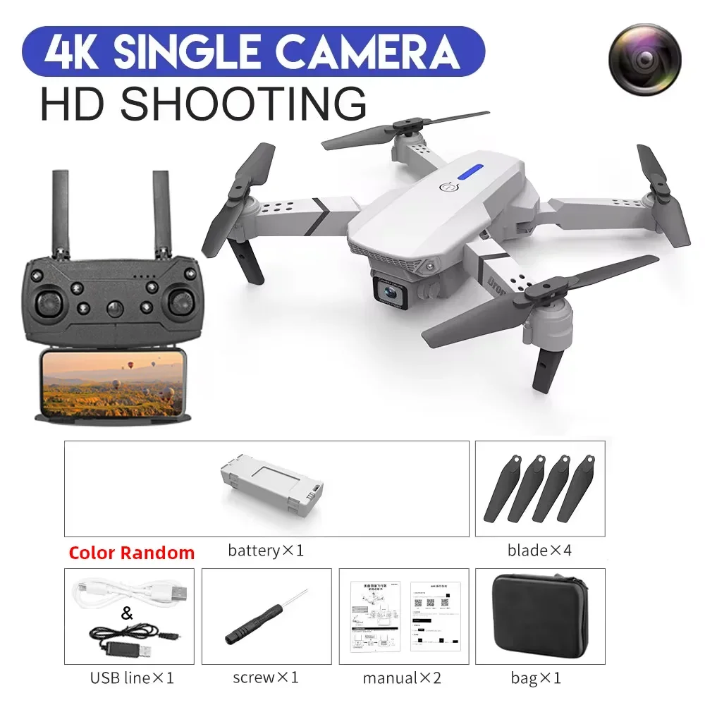 Drone E88 Pro WiFi FPV Drone - Single/Dual 4K/1080P Camera