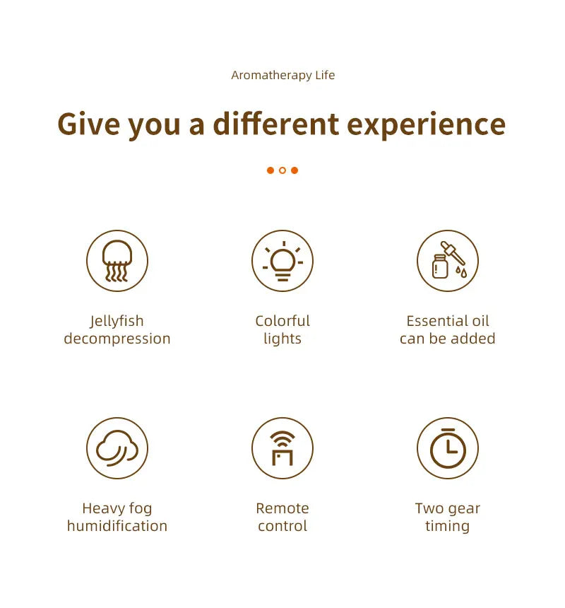 Jellyfish Smoke Ring Essential Oil Diffuser Cruise Ship Aroma Air Humidifier with Remote, 7 Colors Light, Ultrasonic Cool Mist