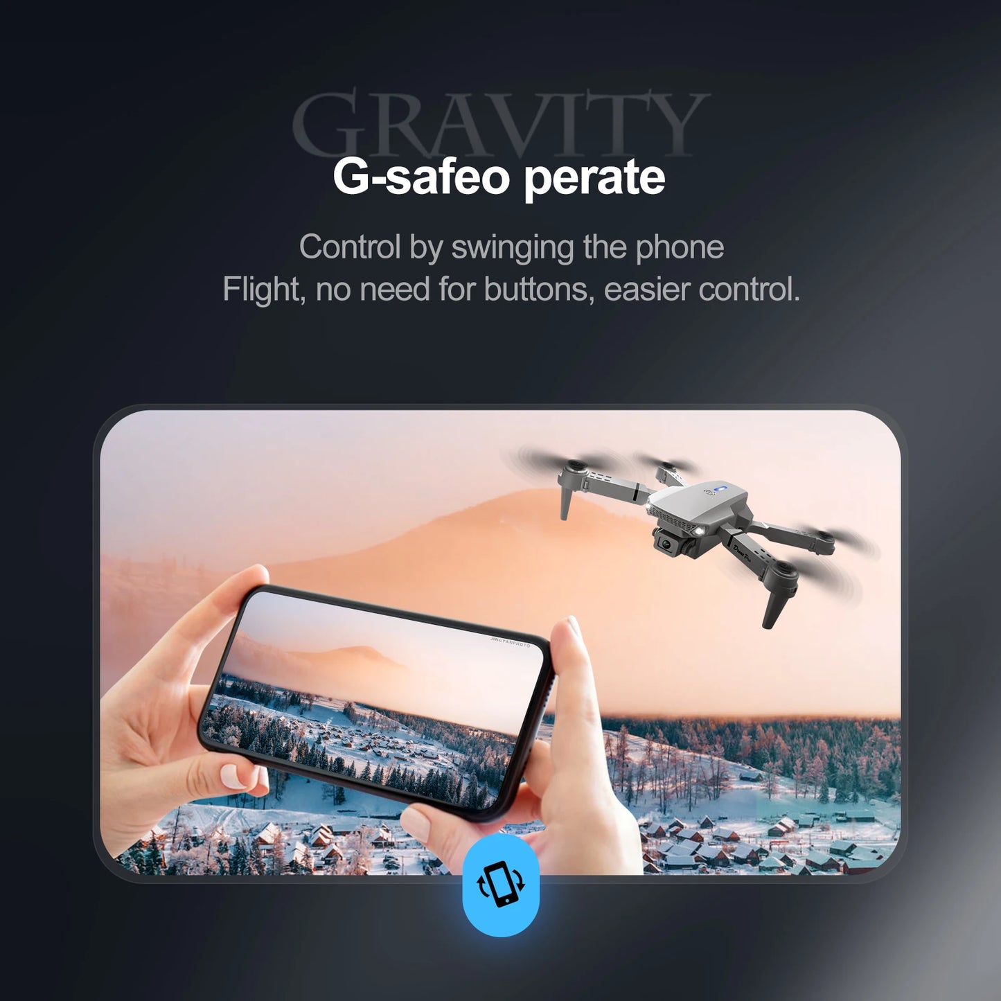 Mini Drone Dual Camera Lighting Screen Control E88 E99