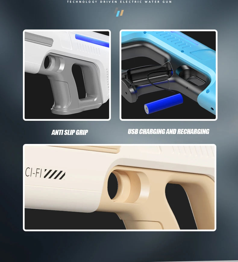 Electric Water Guns For Adults Powerful Squirt Automatic Water Suction Water Blasters Summer Outdoor Beach Toy For Boy Kid Gifts