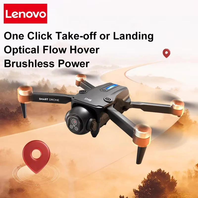 Lenovo D18 Drone 8K HD Dual Camera Aerial Photography Obstacle Avoidance Brushless Motor 5G WIFI GPS Return 18000m Quadcopter