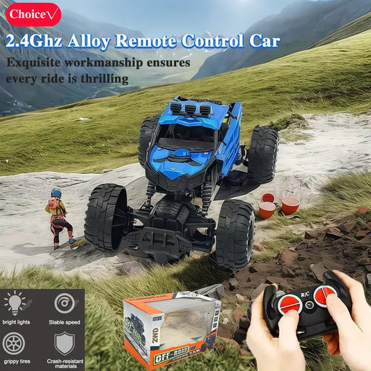 2025 New 2.4G Alloy Electric RC Car High Speed Off Road Racing Vehicle Truck Rechargeable Kids Toy Perfect for Boy  Outdoor Play