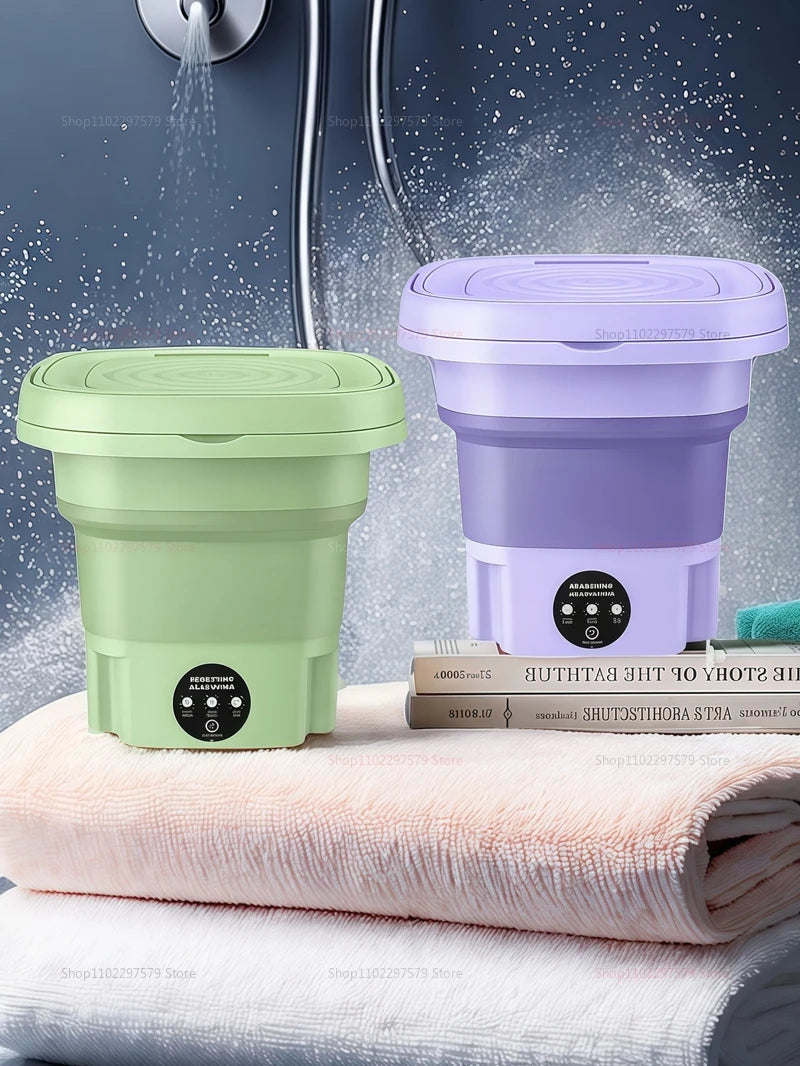 8L Foldable Small Washing Machine Portable Retractable Household Washing Machine 3 Models With Rotation And Drying Functions