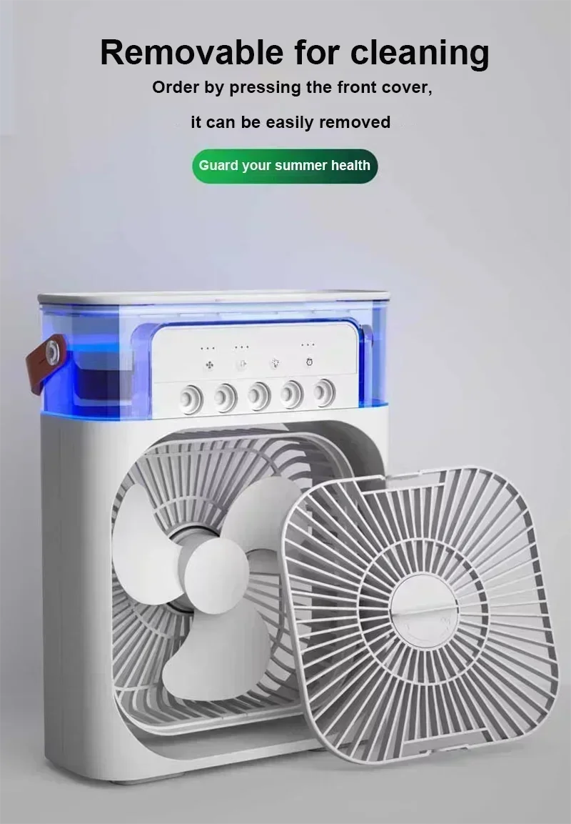 Portable Humidifier Fan Air Conditioners USB Electric Fan LED Night Light
